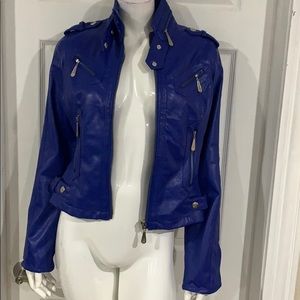 Faux Blue Leather jacket